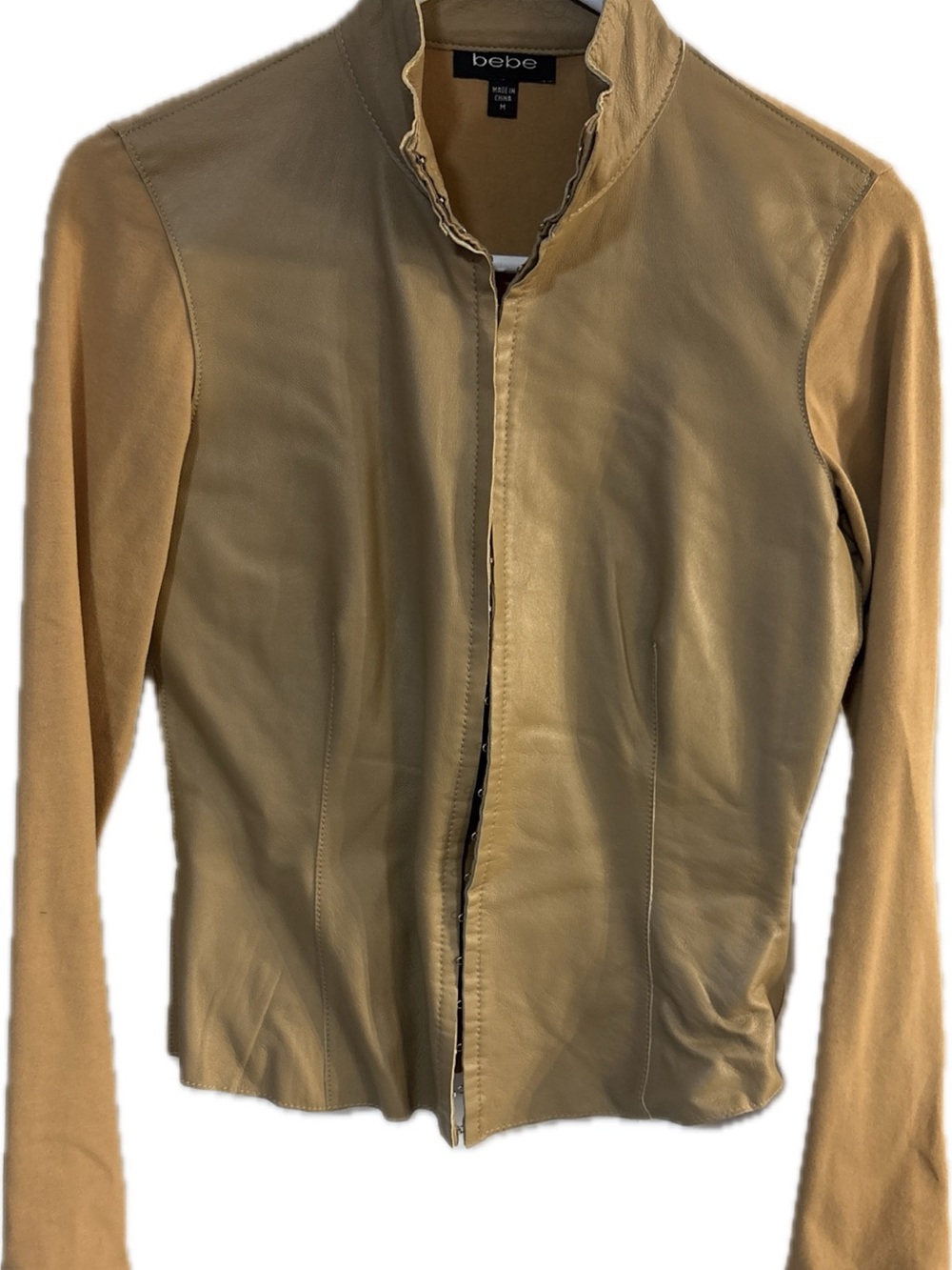 bebe Leather Jacket in Camel